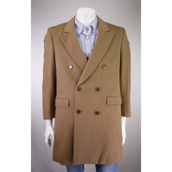 Marcello Milanelli Camel Brown Zegna Wool 2Btn Double Breasted Overcoat Coat 38S - Picture 1 of 10
